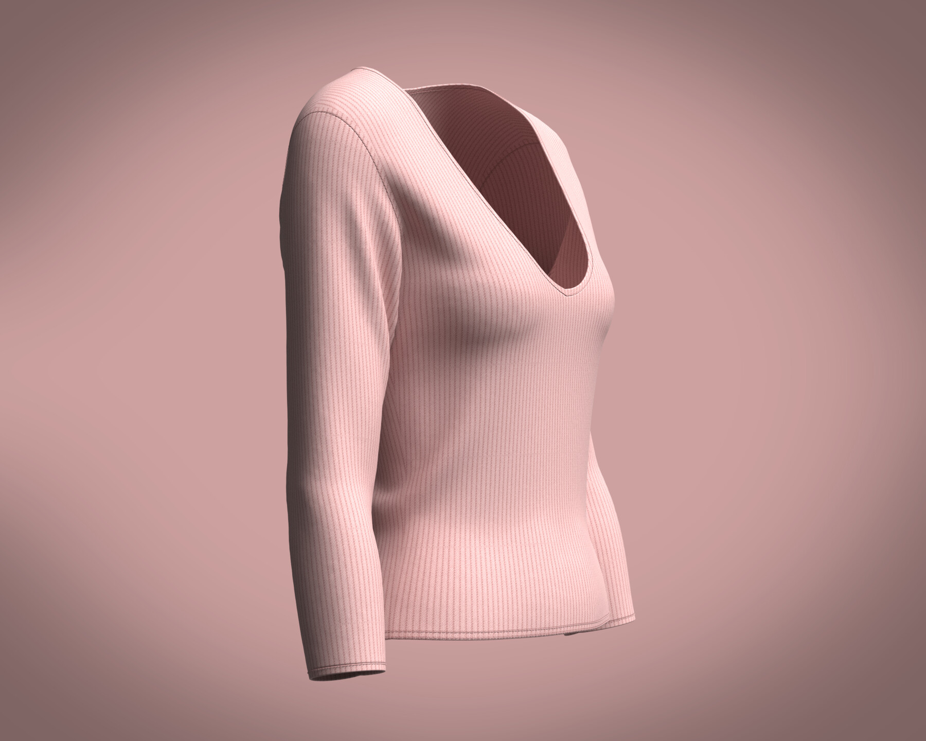 A Knit Top With Deep V Neckline And Yoke Design main image 0