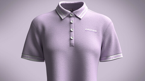 Ladies-Toweling cropped polo