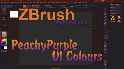 ZBrush PeachyPurple UI Colours Night