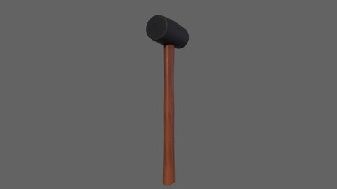 PBR Rubber Mallet Hammer Wood2