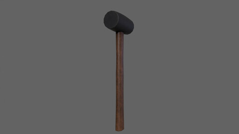 PBR Rubber Mallet Hammer Wood3