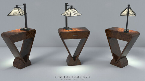 Art Deco Furnitures: Coffee Table, Lamp (FREE)