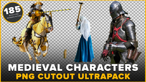 185 Medieval Characters Png Cutout Ultrapack - Fighting Knights, NPCs