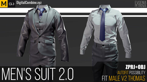 Men's suit 2.0. Marvelous designer projects+OBJ