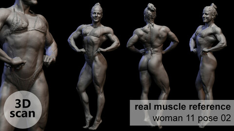 3D scan real muscleanatomy Woman11 pose 02