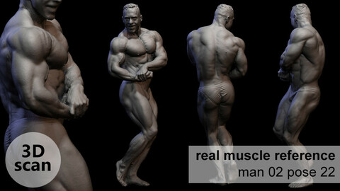 3D scan real muscleanatomy Man02 pose 22