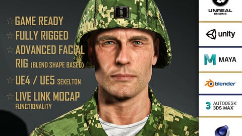 High Quality Realistic Army Soldier Jungle 01
