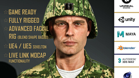 Free High Quality Realistic Army Soldier Jungle 02
