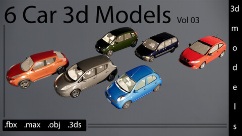 6 Car 3d models- Vol 03