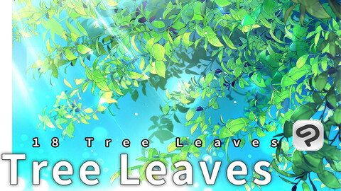 3 Tree Leaves  Brushes for ClipStudioPaint/18 PNG images