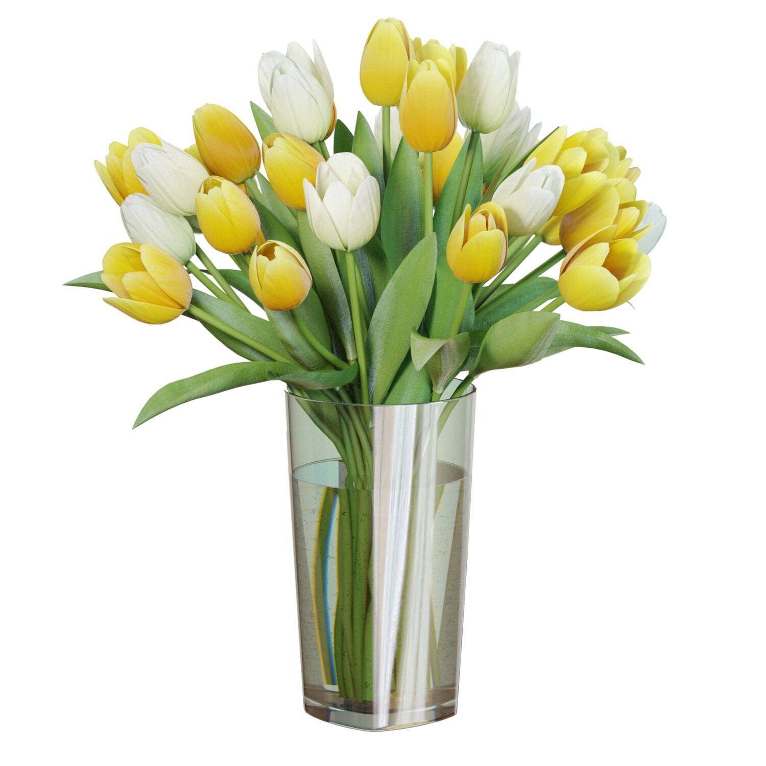 ArtStation - 3D Model / Flower Set 27 / Yellow and White Tulips Bouquet ...