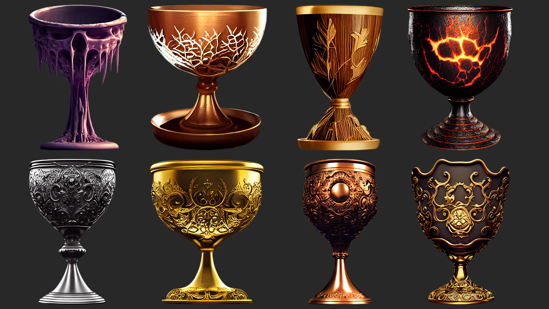 ArtStation 156 Chalices & Goblets Game Assets