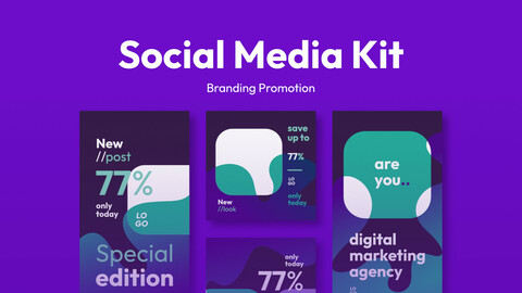 Social Media Kit Purple Blow