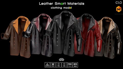 15 Leather Smart Materials + PBR Textures + Clothing Model - VOL 01