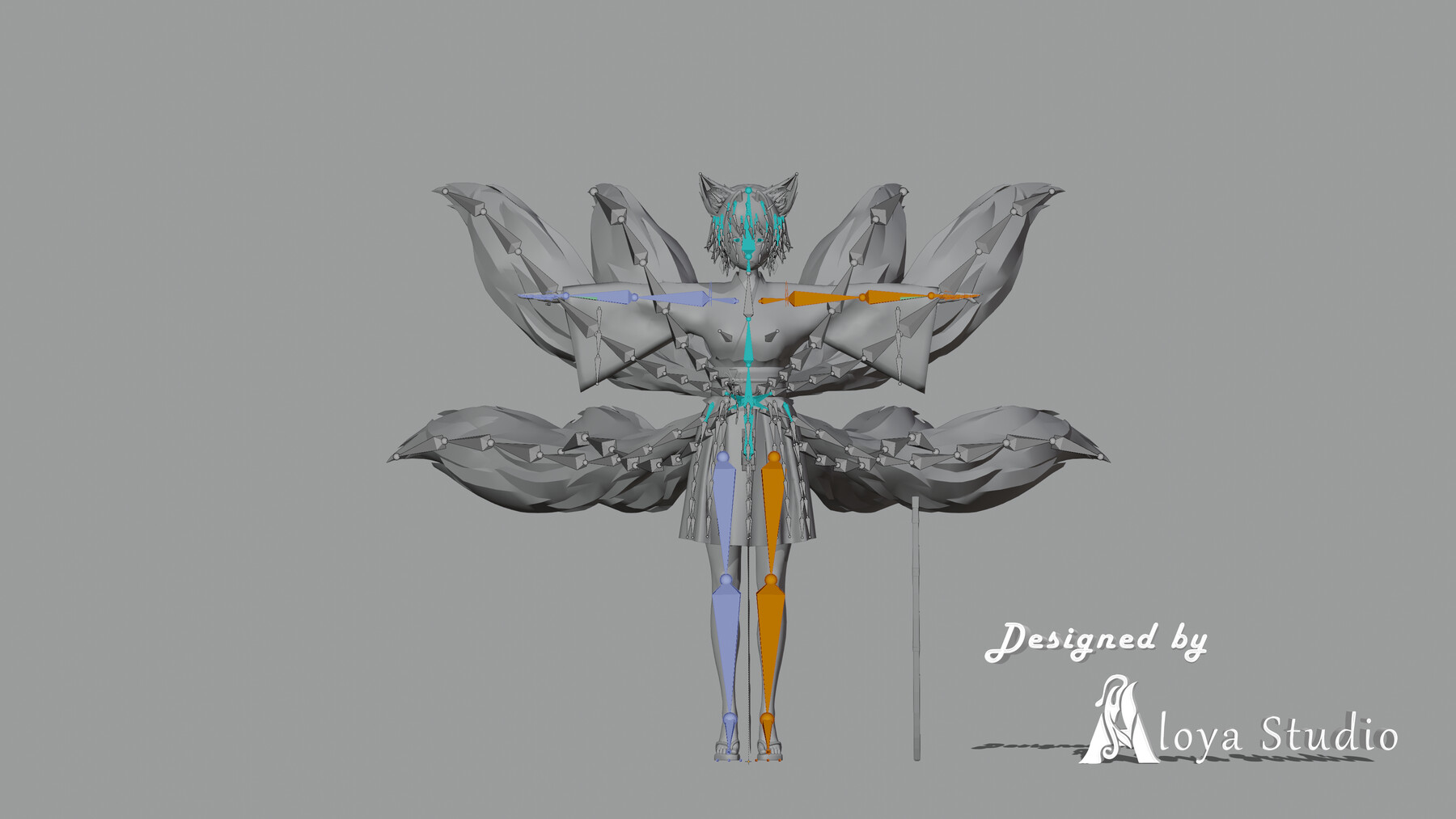 ArtStation Kitsune Fox Girl Fantasy / Anime character / Ready to