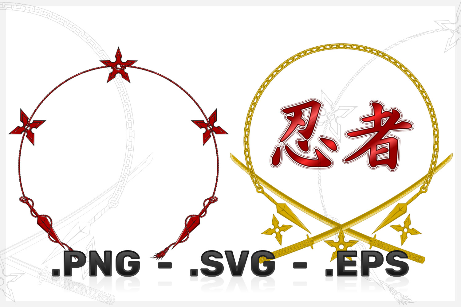 ArtStation - Vector Design of Japanese Ninja Assassin Weapons | Artworks