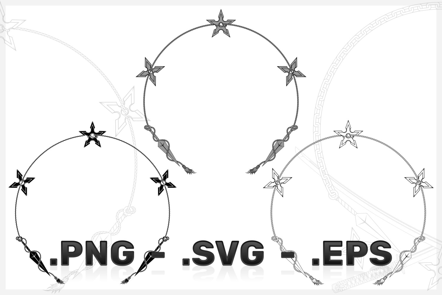 ArtStation - Vector Design of Japanese Ninja Assassin Weapons | Artworks