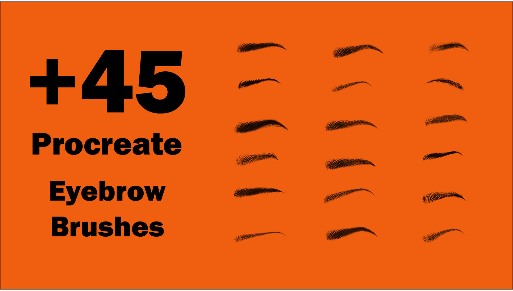 ArtStation +45 Eyebrow Brushes for Procreate Brushes