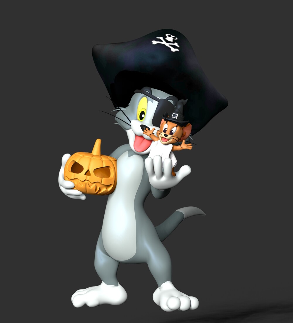 Bon Bon Art Tom Jerry With Halloween