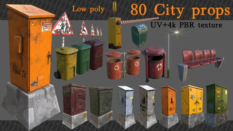 City Props (Low Poly) vol-1