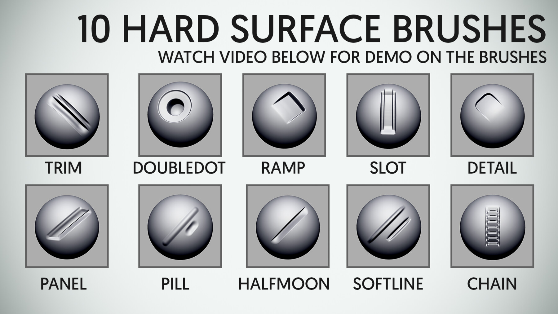 8 brushes hard surface zbrush