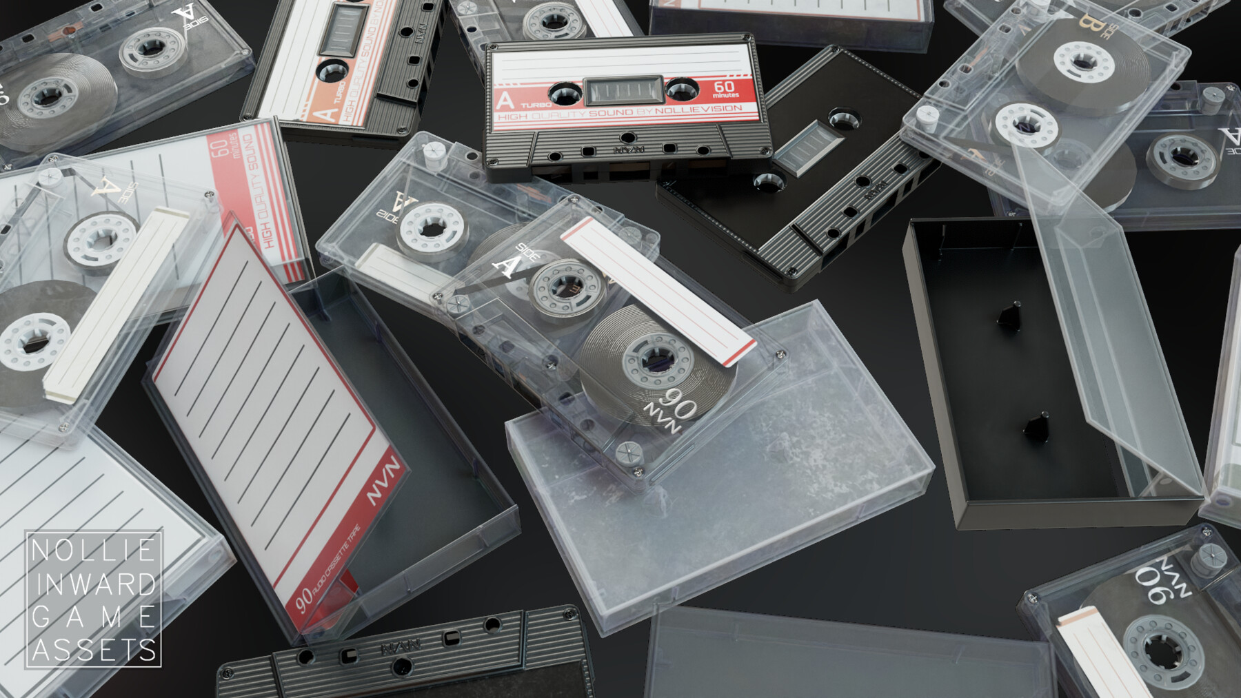 Cassette Tape Case White - 4 Variants | 3D model