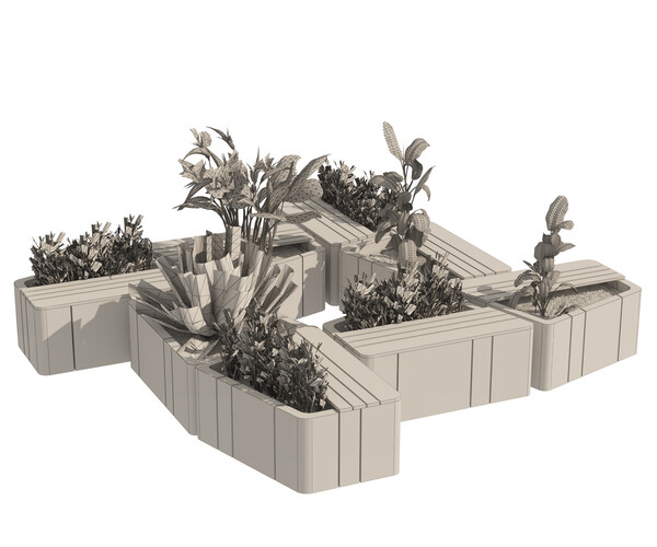 ArtStation - Modular Planters with bench | Resources