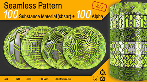100 Seamless Pattern + Alpha (4K) Vol 2