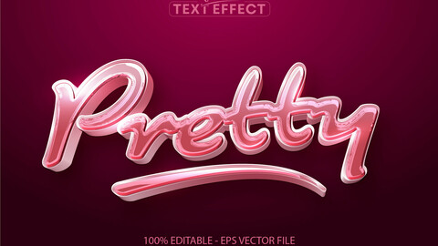 Pretty text effect, editable comic and cartoon text style