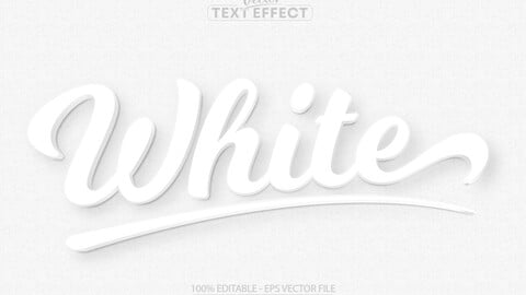 White text effect, editable minimalistic text style