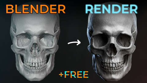 Render scene + FREE Skull model