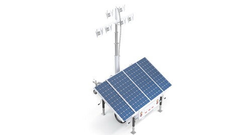 Military Solar Light Tower 3D model