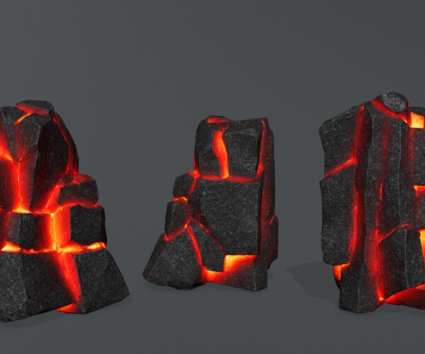 ArtStation - lava rocks | Game Assets