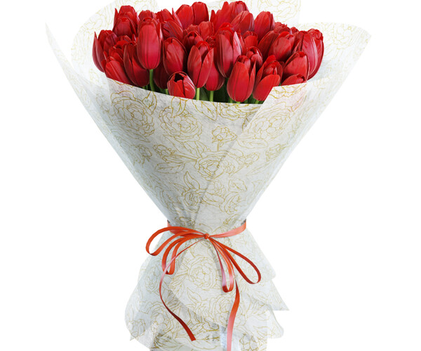 ArtStation - 3D Model / Flower Set 30 / Red Tulips Bouquet | Resources