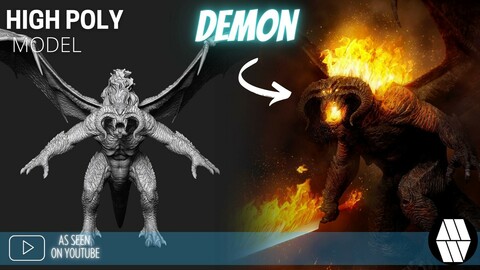 ZBrush Model: Demon High Poly ZTL (NON COMMERCIAL LICENCE/ EDUCATIONAL MODEL)