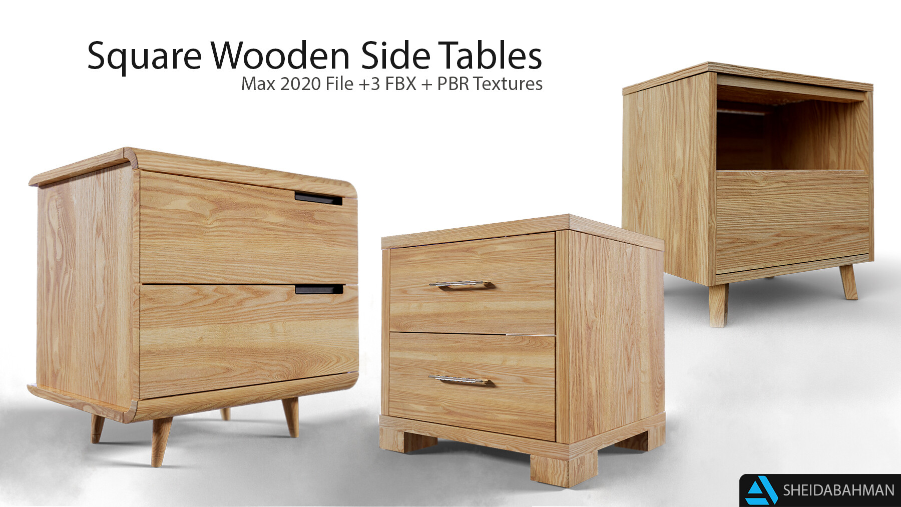 ArtStation Wooden Side Tables 3 Variation Resources