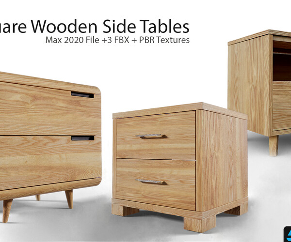 ArtStation Wooden Side Tables 3 Variation Resources