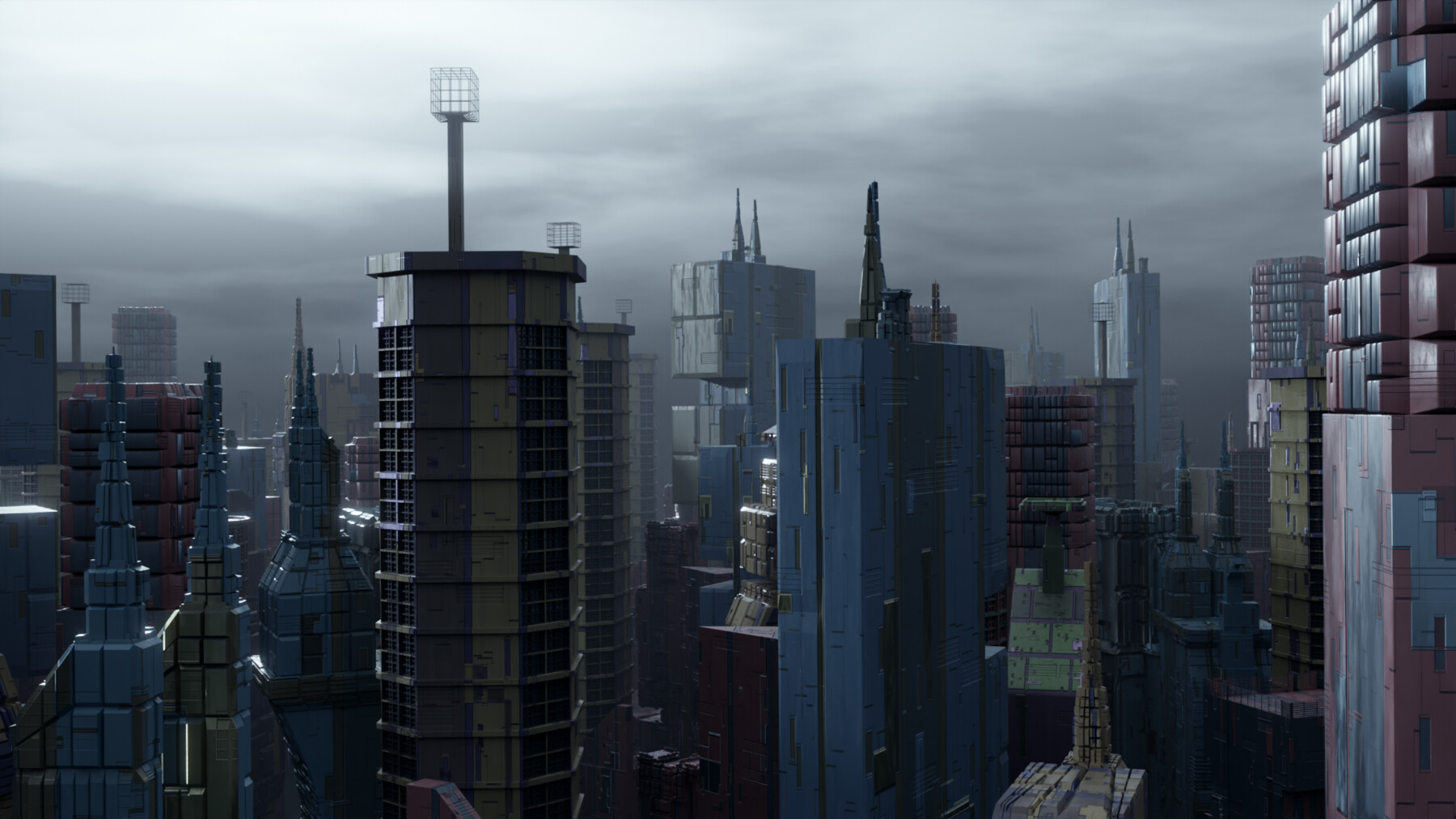 City Skyline Generator - 46 Buildings, Skyscrapers, Apartment