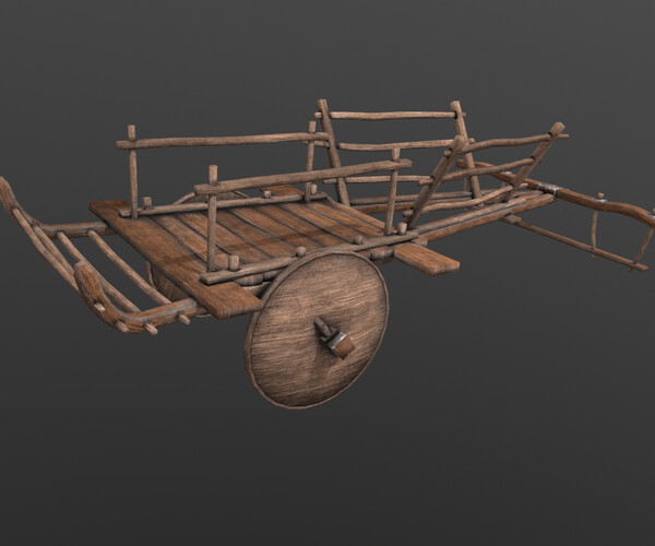 Artstation - 3d Ox Cart Pbr 