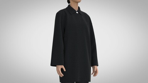 Women Classic Coat, Marvelous Designer, Clo +obj, fbx