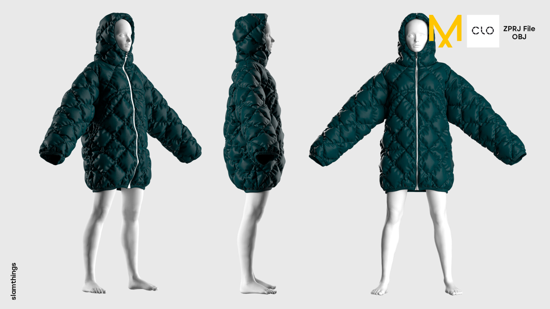 ArtStation - Streetwear Puffer Jacket #006 - Clo 3D / Marvelous ...