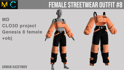 Female Streetwear Outfit #9 Marvelous Designer Project | +.obj