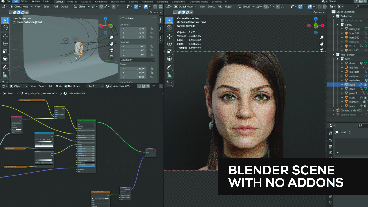 ArtStation Girl Portrait Blender Resources
