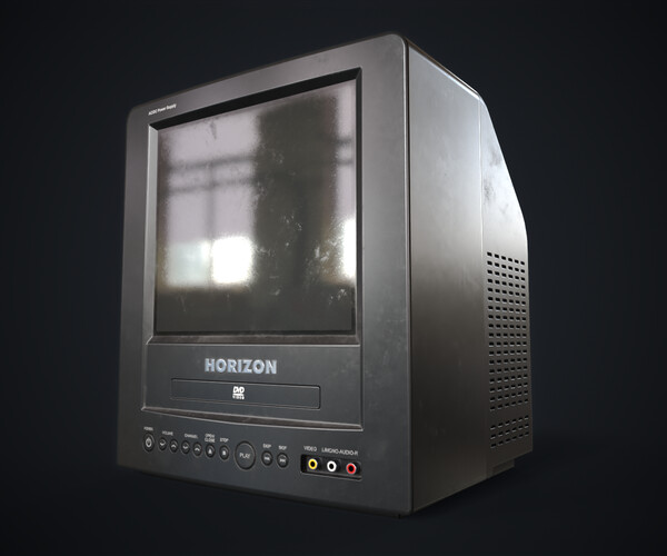 ArtStation Old TV with DVD player Game Assets