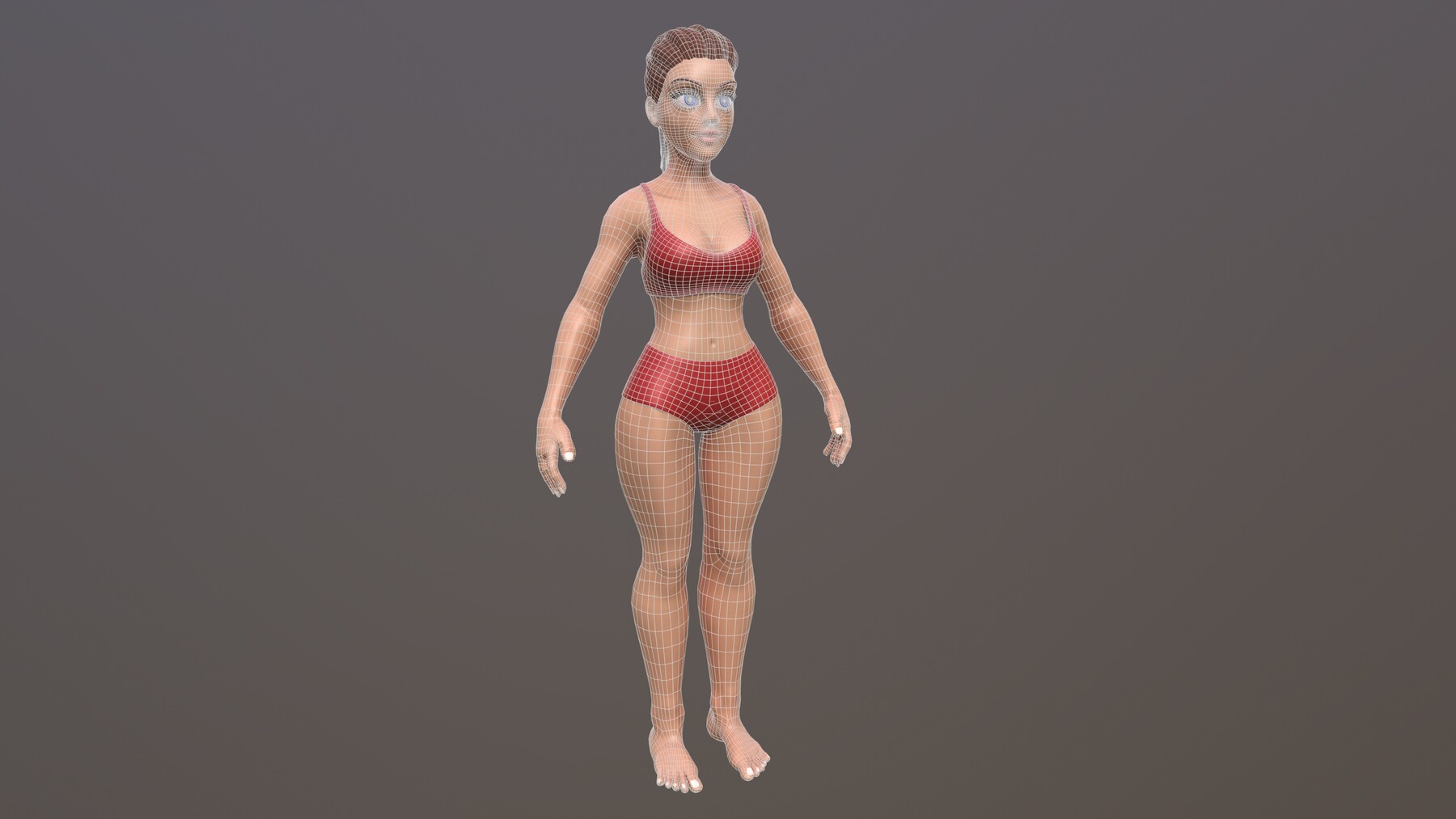 Artstation Stylized Female Base Mesh Game Assets