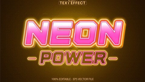 Neon Light text effect, editable neon text style