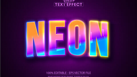 Neon text effect, editable neon light text style