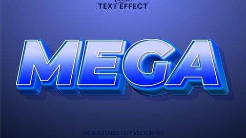 Mega text effect, editable comic and cartoon text style