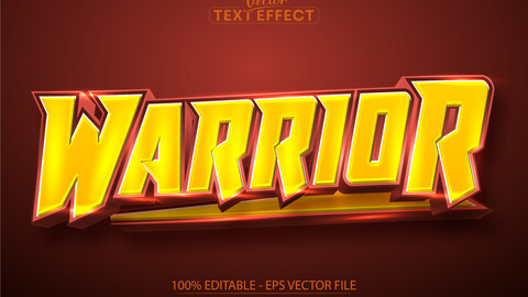 Warrior text effect, editable esport and cartoon text style