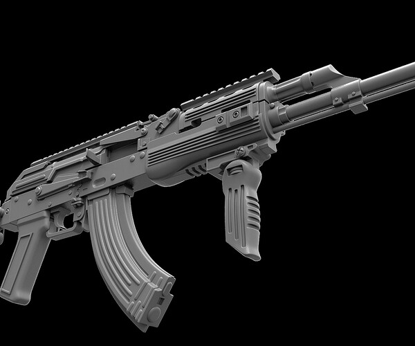ArtStation - Ak 47 Tactical RIS m4 stock | Resources